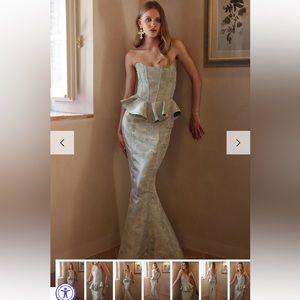 NWT V. Chapman Waverly Dress in Sage Windsor Brocade size 8